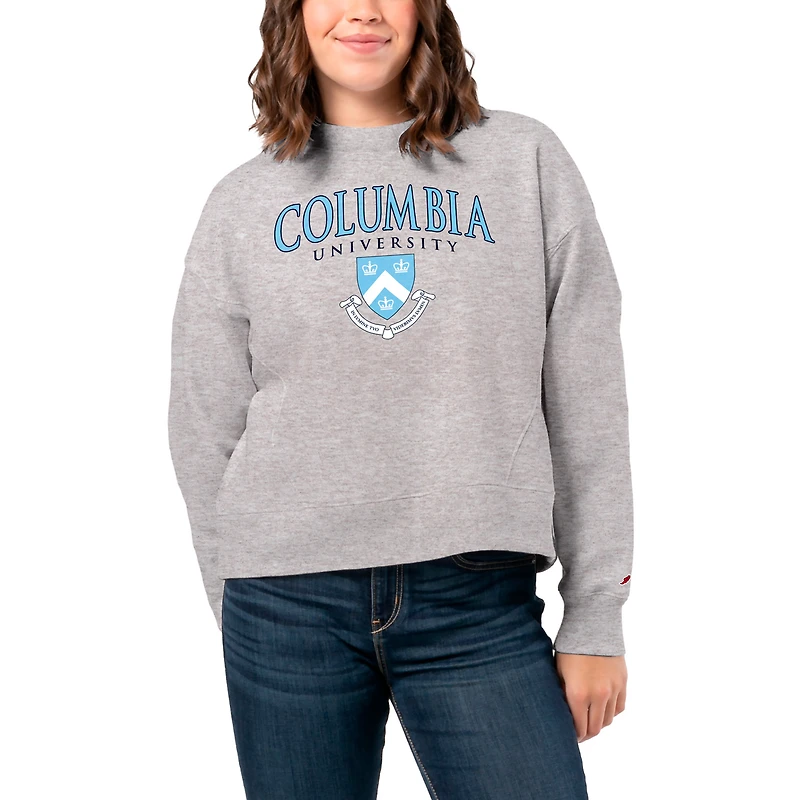 Women's League Collegiate Wear  Ash Columbia University 1636 Boxy Pullover Sweatshirt