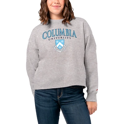 Women's League Collegiate Wear  Ash Columbia University 1636 Boxy Pullover Sweatshirt