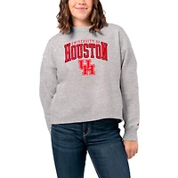 Women's League Collegiate Wear  Ash Houston Cougars 1636 Boxy Pullover Sweatshirt