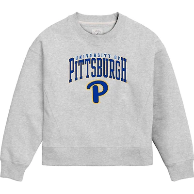 Women's League Collegiate Wear  Ash Pitt Panthers 1636 Boxy Pullover Sweatshirt