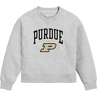 Women's League Collegiate Wear  Ash Purdue Boilermakers 1636 Boxy Pullover Sweatshirt