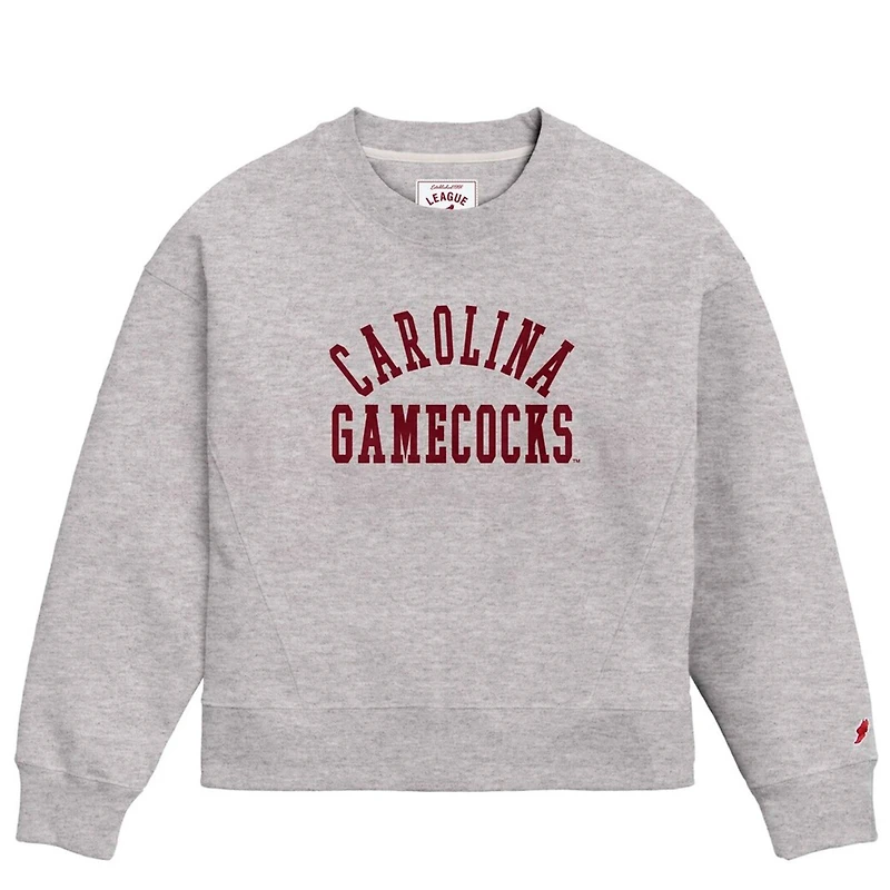 Women's League Collegiate Wear  Ash South Carolina Gamecocks 1636 Boxy Pullover Sweatshirt