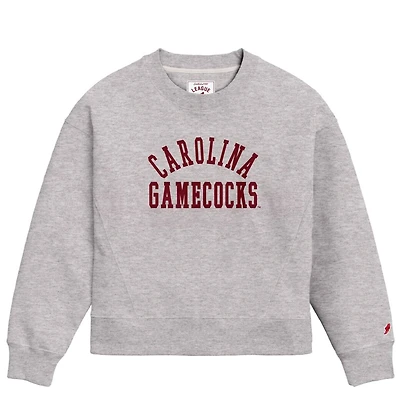 Women's League Collegiate Wear  Ash South Carolina Gamecocks 1636 Boxy Pullover Sweatshirt