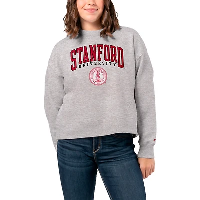 Women's League Collegiate Wear  Ash Stanford Cardinal 1636 Boxy Pullover Sweatshirt
