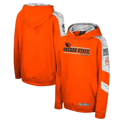 Youth Colosseum Orange Oregon State Beavers OHT Military Appreciation Cyclone Digital Camo Pullover Hoodie