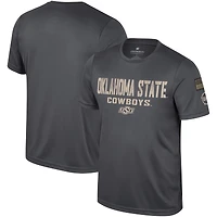 Men's Colosseum Charcoal Oklahoma State Cowboys OHT Military Appreciation  T-Shirt