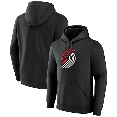 Men's Fanatics  Black Portland Trail Blazers Primary Logo Pullover Hoodie