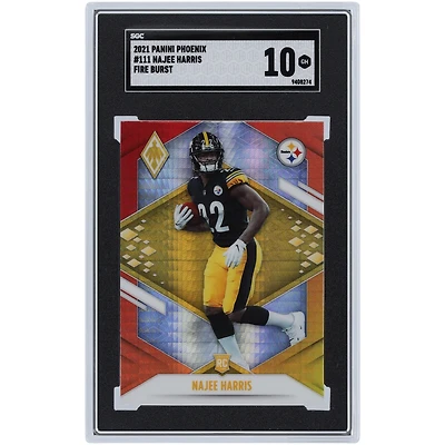 Najee Harris Pittsburgh Steelers 2021 Panini Phoenix Fire Burst #111 SGC Authenticated Rookie Card