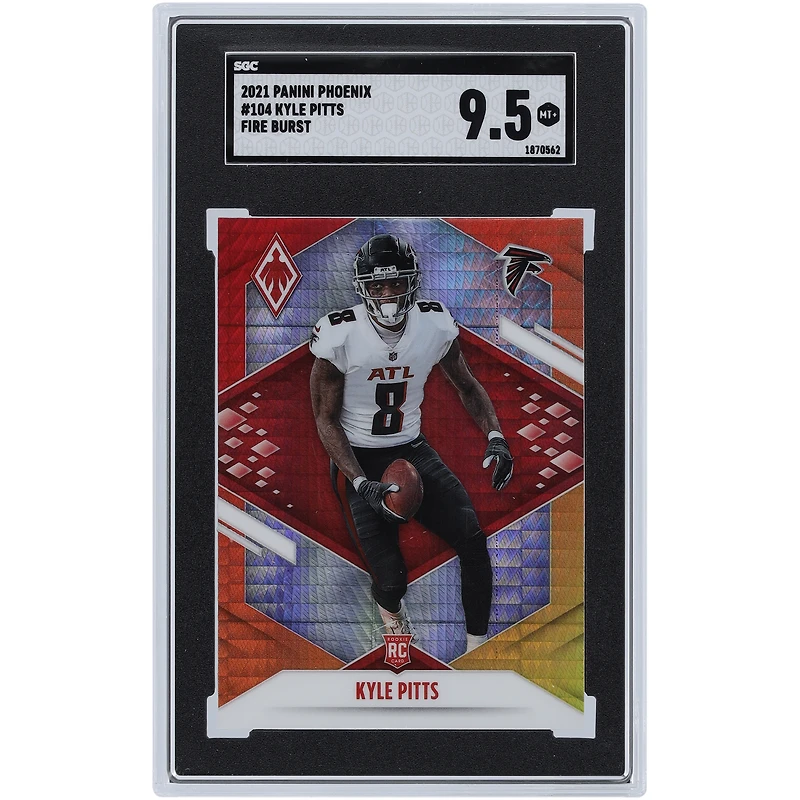 Kyle Pitts Atlanta Falcons 2021 Panini Phoenix Fire Burst #104 SGC Authenticated 9.5 Rookie Card
