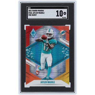 Jaylen Waddle Miami Dolphins 2021 Panini Phoenix Fire Burst #106 SGC Authenticated Rookie Card