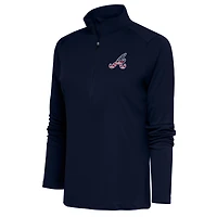 Women's Antigua  Navy Atlanta Braves Patriotic Tribute Half-Zip Pullover Top