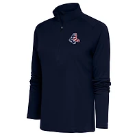 Women's Antigua  Navy Boston Red Sox Patriotic Tribute Half-Zip Pullover Top