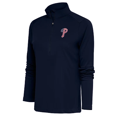Women's Antigua  Navy Philadelphia Phillies Patriotic Tribute Half-Zip Pullover Top
