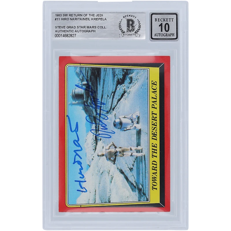 Hiro Narita and Neil Krepela Star Wars Autographed 1983 Topps Return of the Jedi #11 BGS Authenticated 10 Auto Card