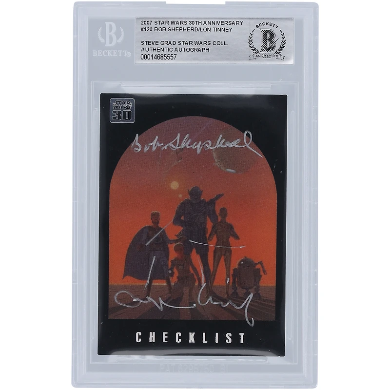 Bob Shepherd & Lon Tinney Star Wars Autographed 2007 Topps 30th Anniversary #120 BGS Authenticated Authentic
