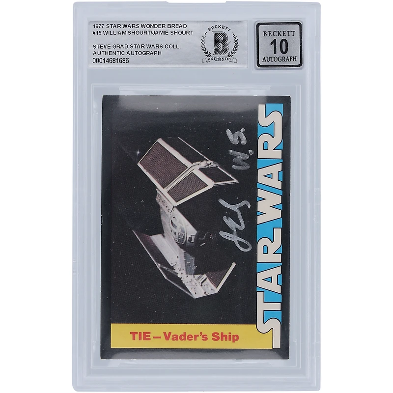 William Shourt & Jamie Shourt Star Wars Autographed 1977 Topps Star Wars Wonder Bread #16 BGS Authenticated 10 Auto Card