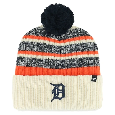 Men's '47 Natural Detroit Tigers Tavern Cuffed Knit Hat with Pom