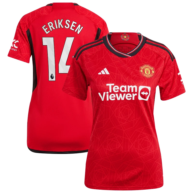 Women's adidas Christian Eriksen Red Manchester United 2023/24 Home Replica Player Jersey