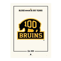 Boston Bruins Centennial 12" x 16" Alternate Logo Print