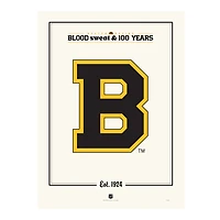 Boston Bruins Centennial 12" x 16" "B" Logo Print
