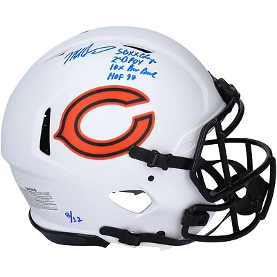 Limited Edition of 12: Mike Singletary Chicago Bears Autographed Riddell Authentic Helmet with Multiple Inscriptions