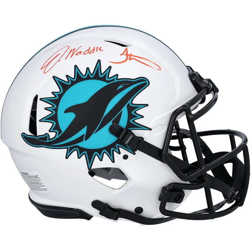 Tyreek Hill & Jaylen Waddle Miami Dolphins Autographed Riddell Authentic Helmet
