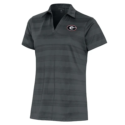 Women's Antigua  Charcoal Georgia Bulldogs Compass Polo