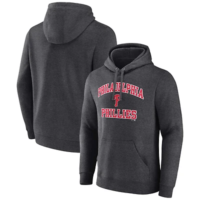 Men's Fanatics Heather Charcoal Philadelphia Phillies Heart & Soul Pullover Hoodie