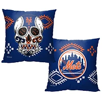 The Northwest Group New York Mets 16" x 16" Candy Skull Printed Throw Pillow