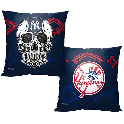 The Northwest Group New York Yankees 16" x 16" Candy Skull Printed Throw Pillow