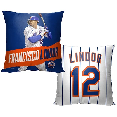 The Northwest Group Francisco Lindor New York Mets 16" x 16" Player Printed Throw Pillow