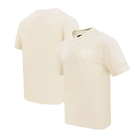 Men's Pro Standard Cream Atlanta Braves Oversized Neutral CJ Dropped Shoulders T-Shirt