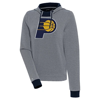 Women's Antigua  Navy Indiana Pacers Axe Bunker Tri-Blend Pullover Hoodie