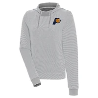 Women's Antigua  Gray Indiana Pacers Axe Bunker Tri-Blend Pullover Hoodie