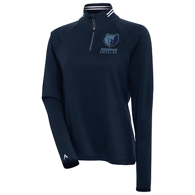 Women's Antigua  Navy Memphis Grizzlies Milo Quarter-Zip Pullover Top