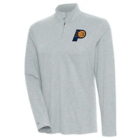 Women's Antigua  Heather Gray Indiana Pacers Confront Quarter-Zip Pullover Top