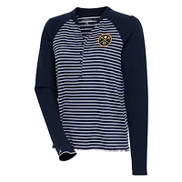 Women's Antigua  Navy Denver Nuggets Maverick Long Sleeve Henley T-Shirt