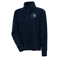 Women's Antigua  Navy Minnesota Timberwolves Portal Quarter-Zip Pullover Top