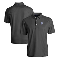 Men's Cutter & Buck  Heather Black Pac-12 Gear Pike Eco Symmetry Print Stretch Recycled Polo