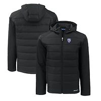 Men's Cutter & Buck  Black Pac-12 Gear Evoke Hybrid Eco Softshell Recycled Full-Zip Hoodie