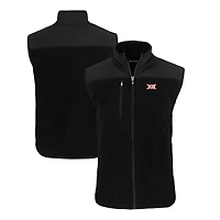 Men's Cutter & Buck  Black Big 12 Gear Helmet Cascade Eco Sherpa Fleece Full-Zip Vest