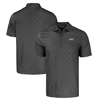 Men's Cutter & Buck  Black ACC Gear Pike Eco Pebble Print Stretch Recycled Polo