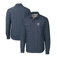 Men's Cutter & Buck  Anthracite SEC Gear Rainier PrimaLoft Eco Insulated Quilted Button-Up Shacket