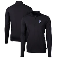 Men's Cutter & Buck  Black Pac-12 Gear Virtue Eco Pique Recycled Quarter-Zip Pullover Top