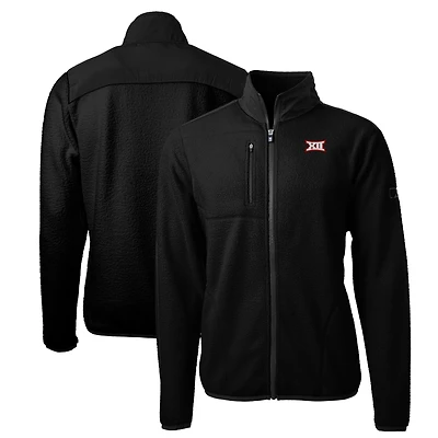 Men's Cutter & Buck  Black Big 12 Gear Cascade Eco Sherpa Fleece Full-Zip Jacket
