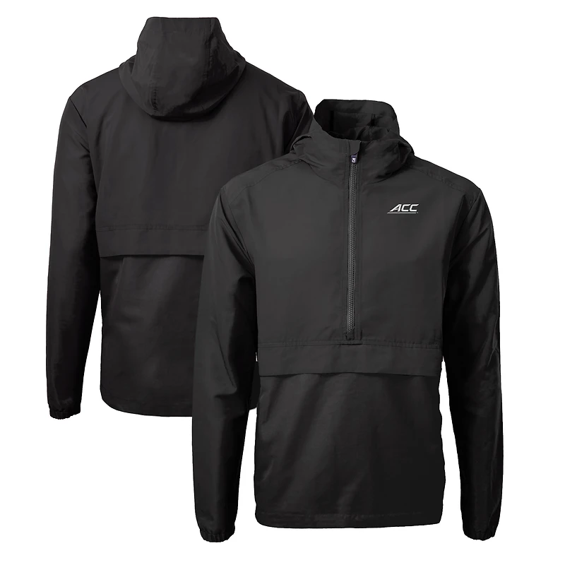 Men's Cutter & Buck  Black ACC Gear Charter Eco Recycled Anorak Half-Zip Jacket