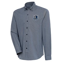 Men's Antigua  Navy Dallas Mavericks Compression Button-Down Shirt