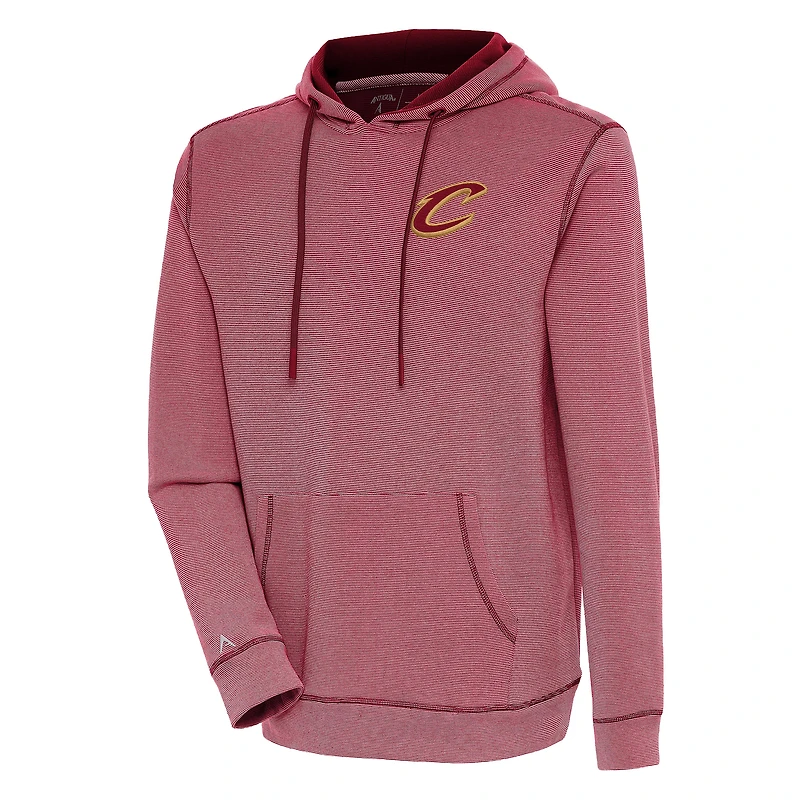 Men's Antigua  Burgundy Cleveland Cavaliers Axe Bunker Tri-Blend Pullover Hoodie
