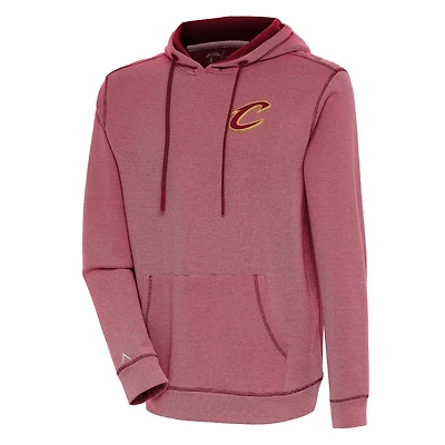 Men's Antigua  Burgundy Cleveland Cavaliers Axe Bunker Tri-Blend Pullover Hoodie