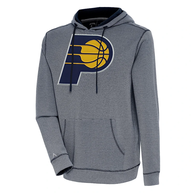 Men's Antigua  Navy Indiana Pacers Axe Bunker Tri-Blend Pullover Hoodie